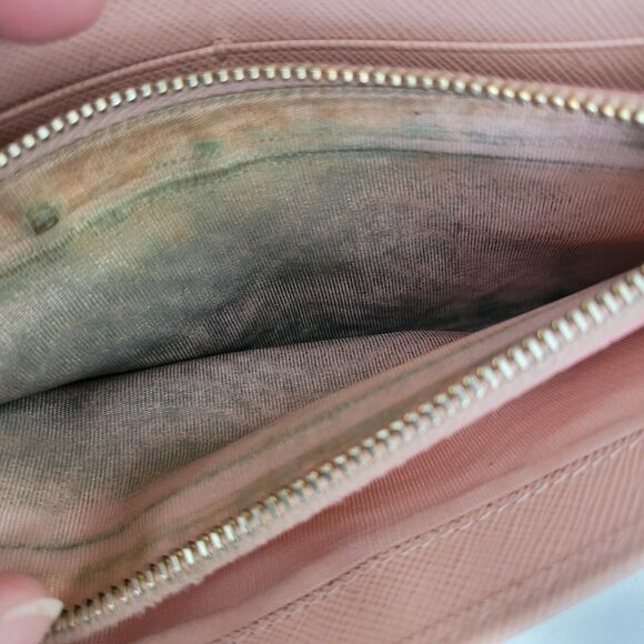 PRADA Saffiano Wallet Clutch Large Light Pink Bow Envelope Large Logo Fair Box - Picture 5 of 12